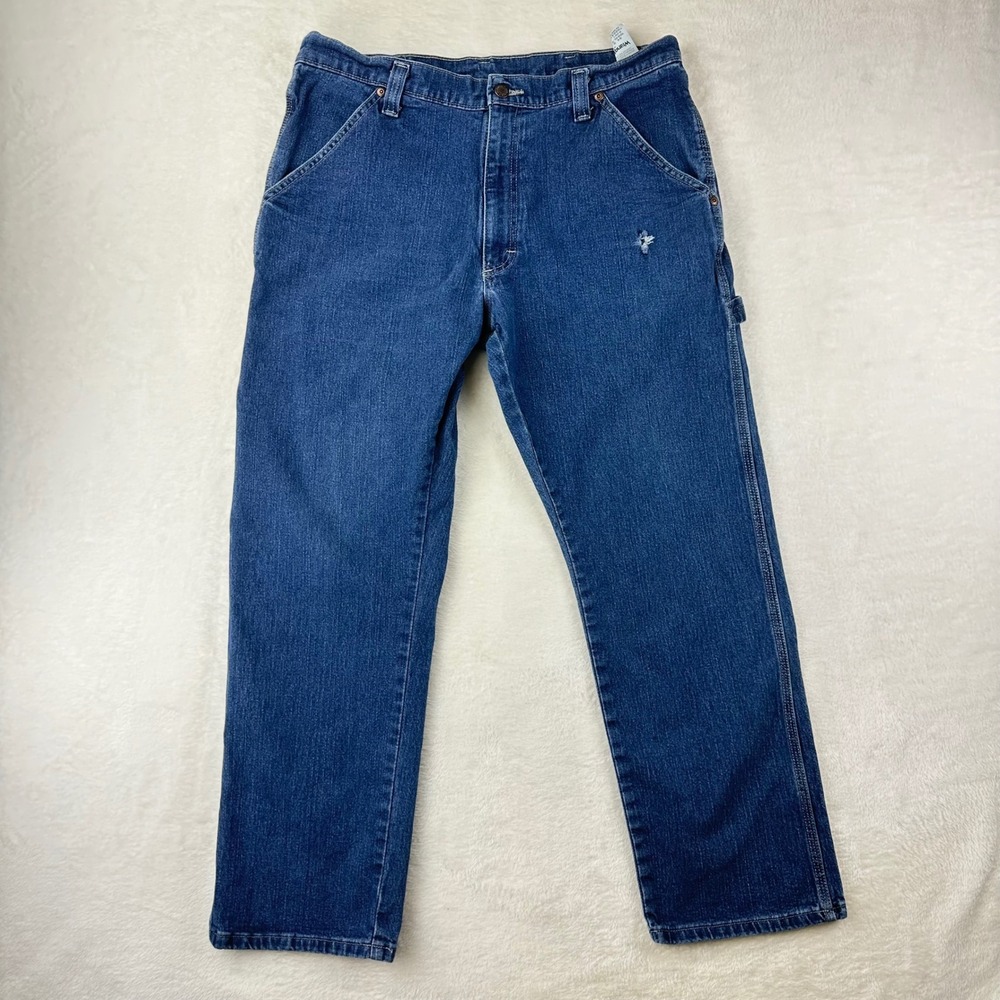 Wrangler Carpenter Jeans Mens 1094LXWDV Regular 34x30 Blue Workwear Denim Cotton